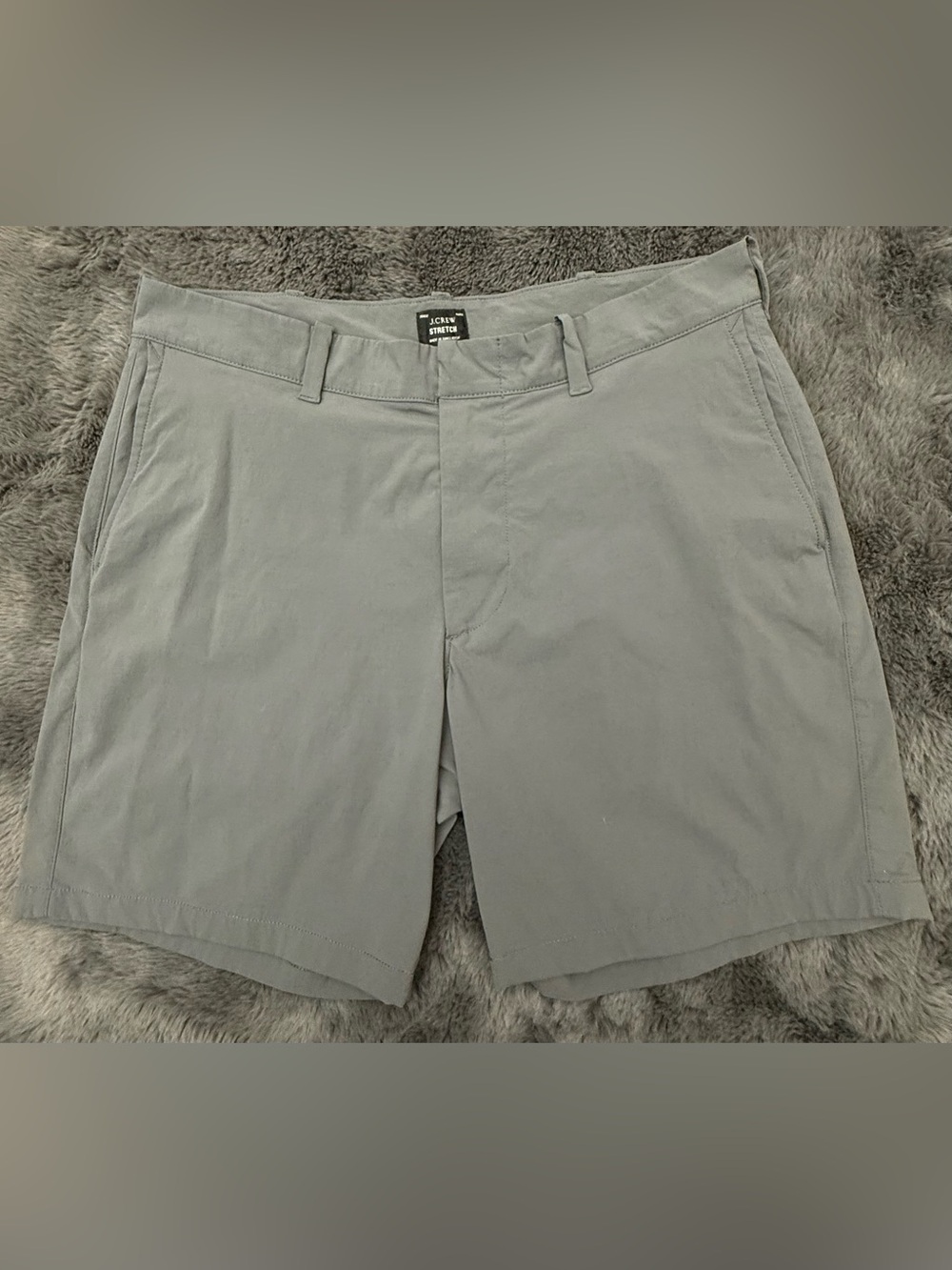 J.Crew Men's 7" Tech Shorts Charcoal Gray Size 34 Stretch Nylon Re-Imagined